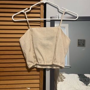 Tan and white stripe two piece set! Size small in both.